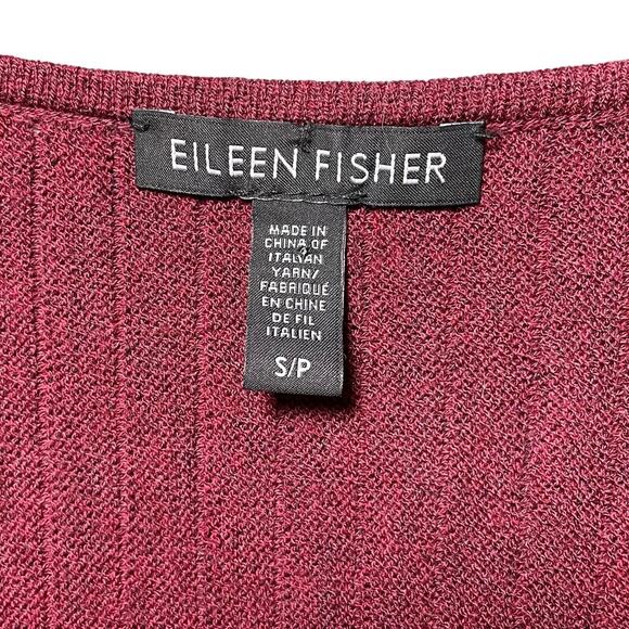 Eileen Fisher Washable Wool Scoop Neck Dress 3/4 Sleeves Maroon Red - Size Small - Picture 4 of 7